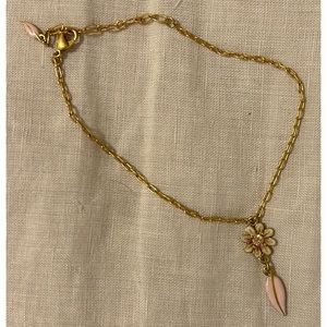 Gold Flower Charm Anklet